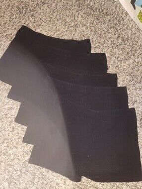 5 Pairs Black Stretch Shorts-Girls